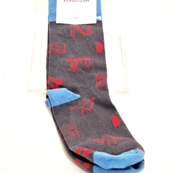 SOCK CLUB REDTEAM Cyber security Novelty Crew Socks,  Tech  Gray/Blue - Picture 1 of 7